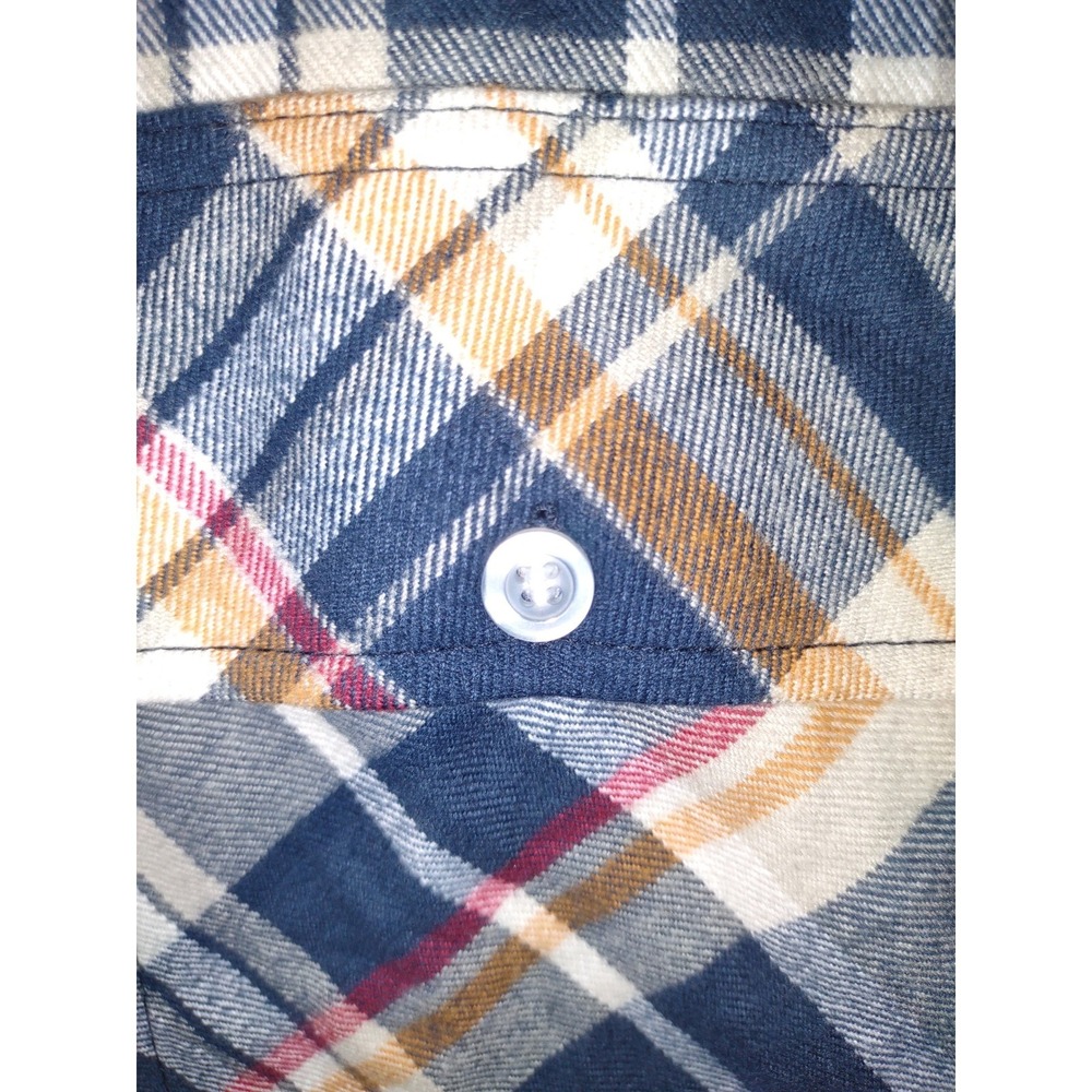 Mens Flannel Shirt 2XL Blue Plaid Long Sleeve Button Up Casual‎ - Picture 9 of 12